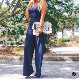 Strapless wide leg jumpsuit